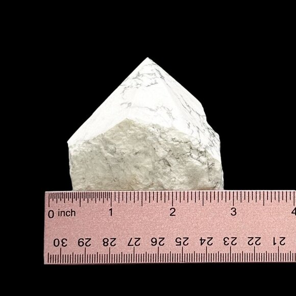 White Howlite Crystal, Generator Point, Rough Base, Polished Point, White Stone - Picture 9 of 10